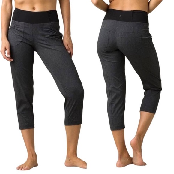 PrANa Summit Capri Cropped Pant in Charcoal Gray Women’s XL - Picture 1 of 7